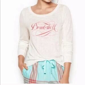 Victoria's Secret Top Women’s Size Lg Pullover “BOMBSHELL” Burnout Lightweight